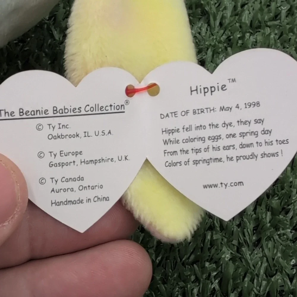 Ty Beanie Baby Hippie‎ the Bunny. Rare Retired W/ Tag ERRORS Vintage